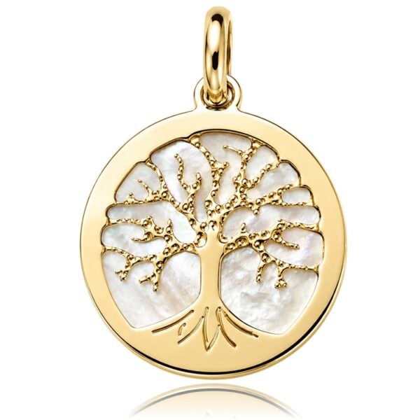 eletfa-arany-medal-gyongyhaz-berakassal Sárga arany életfa medál gyöngyházzal